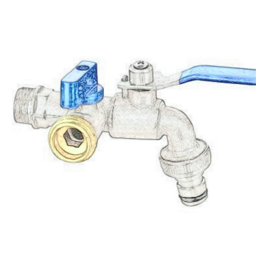 High quality Brass double handle bibcock valves bypass valve water softener